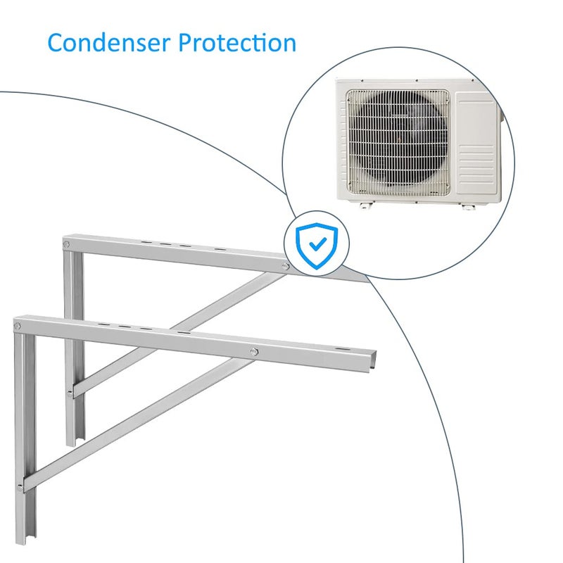 popmoon Wall Mounting AC Brackets up to 440lb/200kg Split Air Conditioner Bracket 21 5/8" Lx16 H Bracket Air Conditioner Bracket Set Adjustble 9000 Btu to 36000 Btu - Image 5